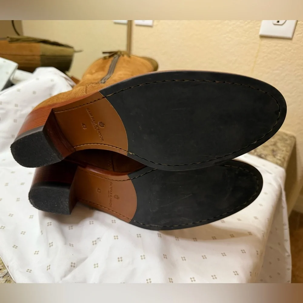 Fairfax and Favor Regina Suede Knee High boots Tan/Olive Sz 11. Discontinued New - Picture 6 of 9